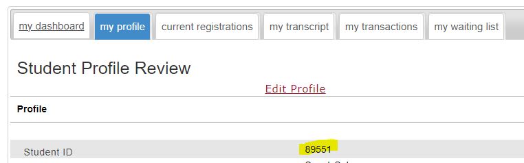 Fee-based Student ID Number